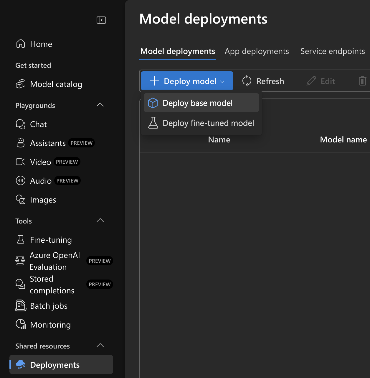 Create Deployment