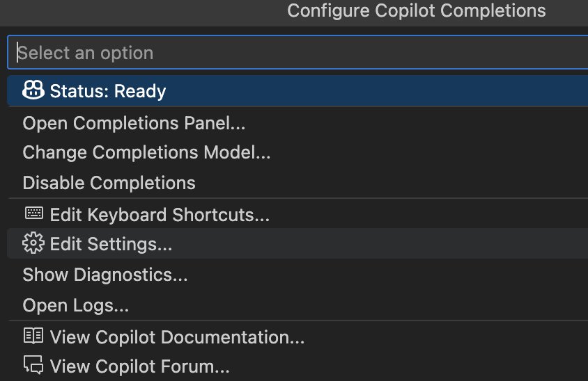 GitHub Copilot Settings