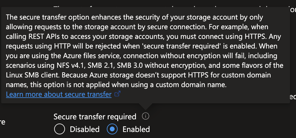 Error: The account being accessed does not support HTTP