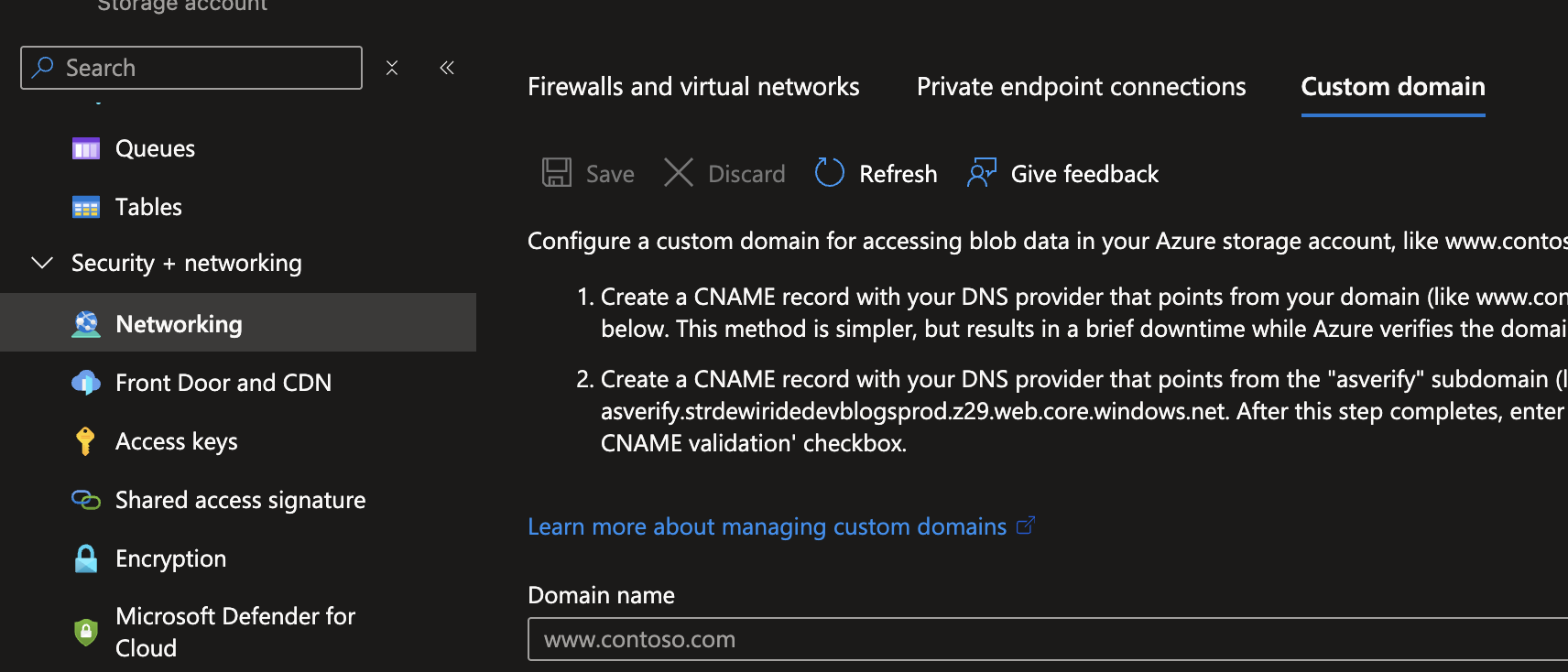 Custom Domain Settings