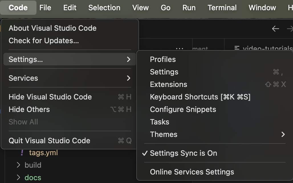 Go to Settings