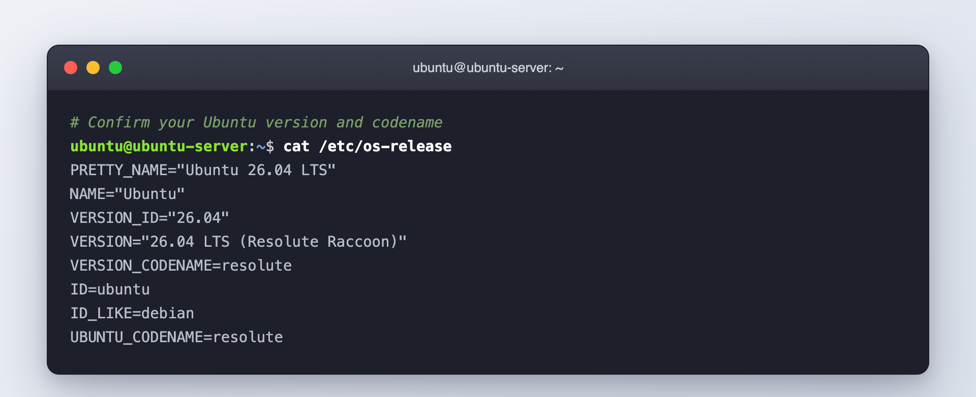 Check your Ubuntu version and codename before installing Docker