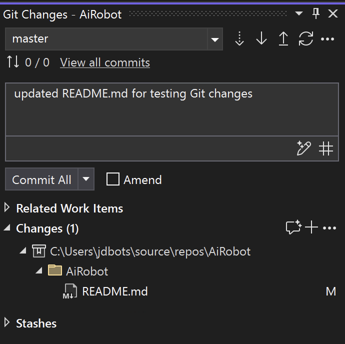Visual Studio Commit All