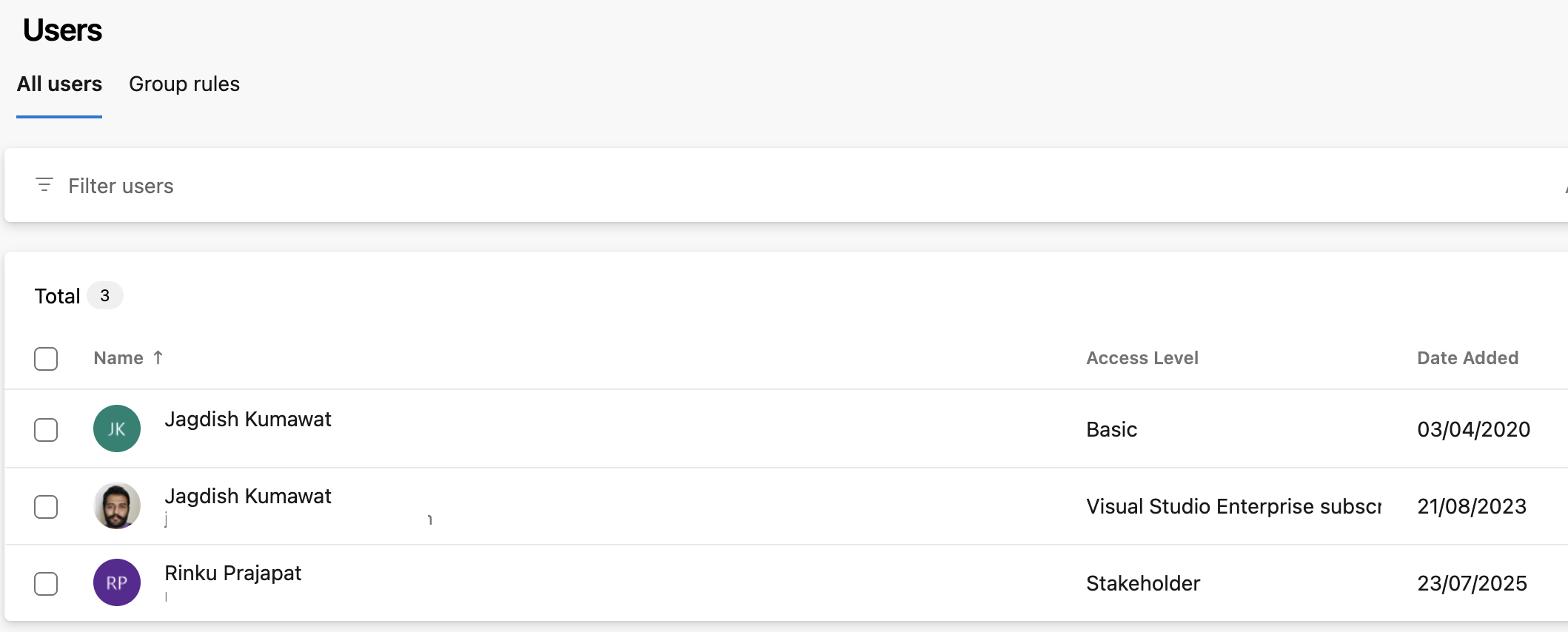 Find User in Azure DevOps