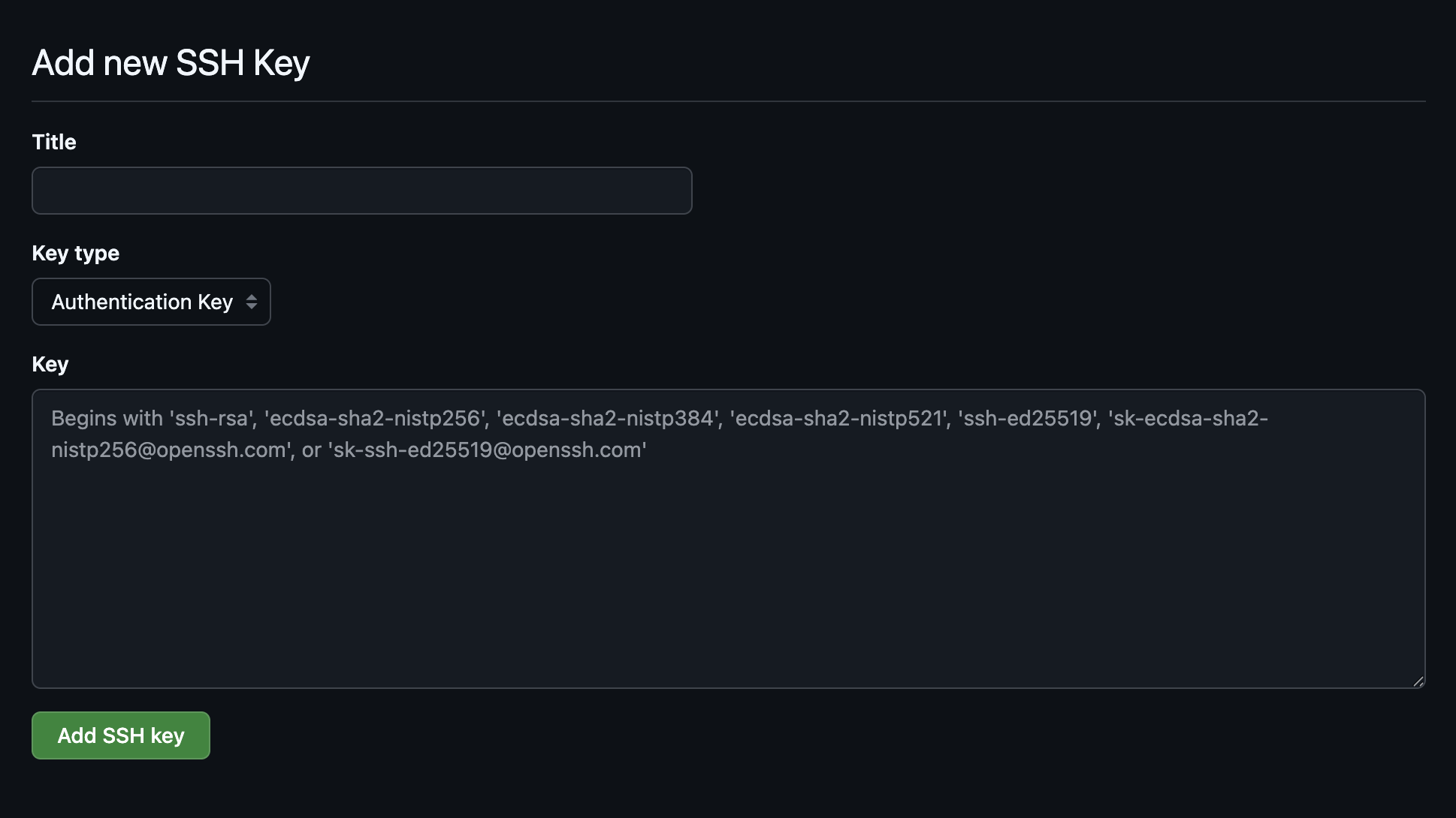 GitHub - Add New SSH Key