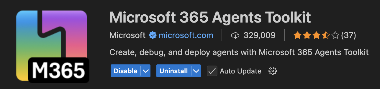VS Code Extension for Microsoft 365 Agents SDK