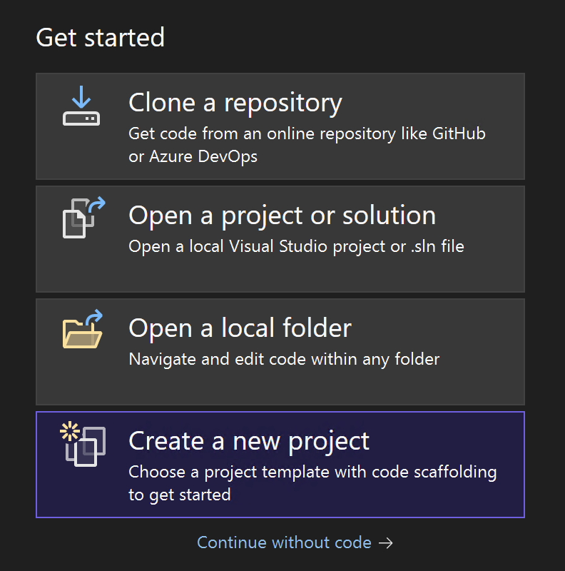 Create a new C# project